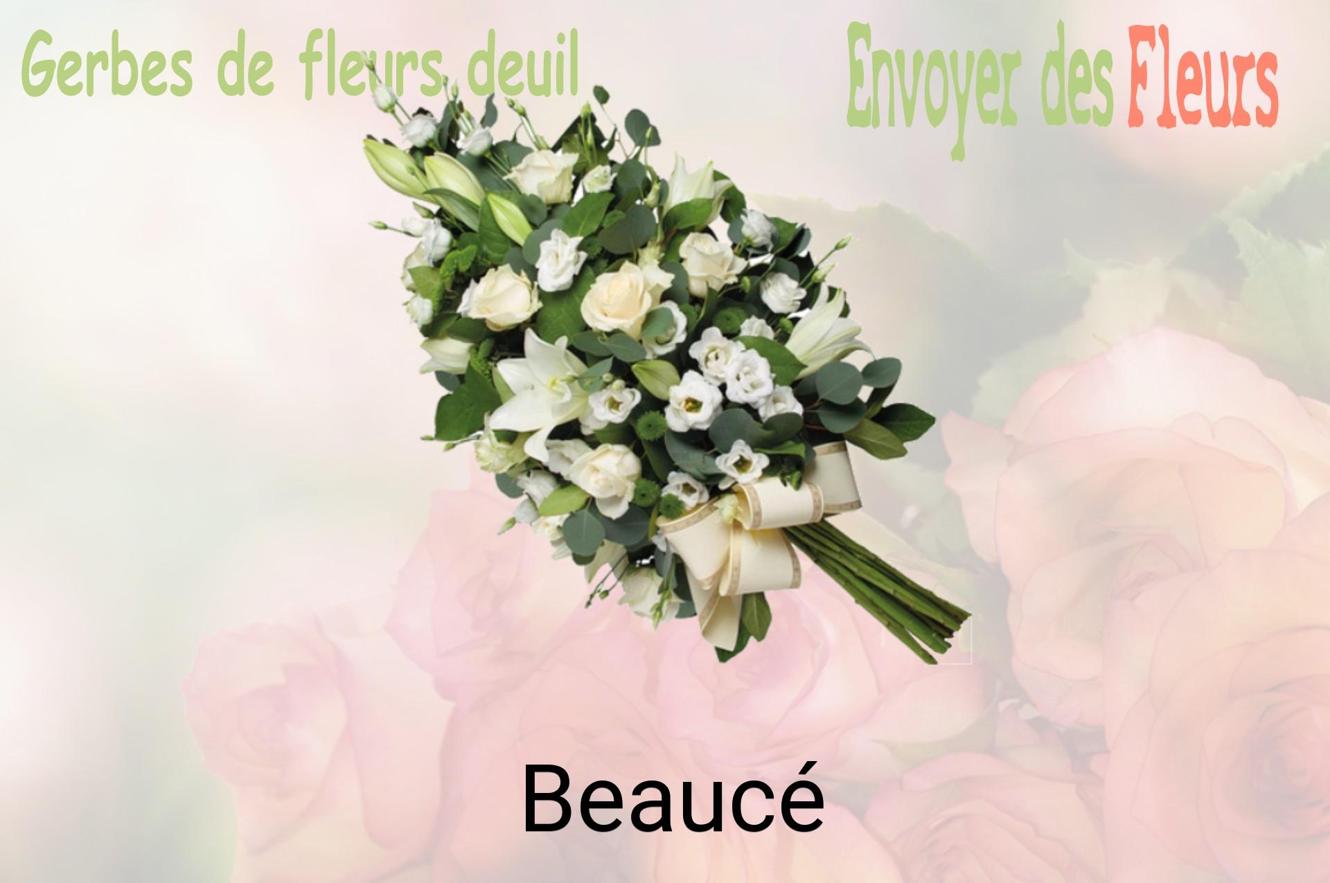 Gerbe de fleurs de deuil livrée à Beaucé